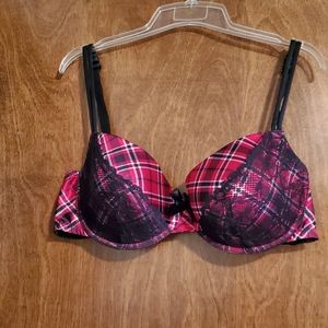 Cacique plaid and lace bra 42DDD